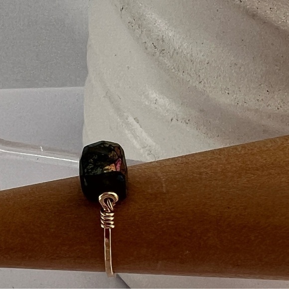 LABRADORITE Gemstone Gold wire Wrap Ring - Picture 4 of 14